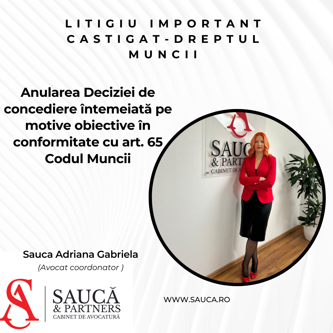 Echipa Saucă&Partners a înregistrat un succes important în materia